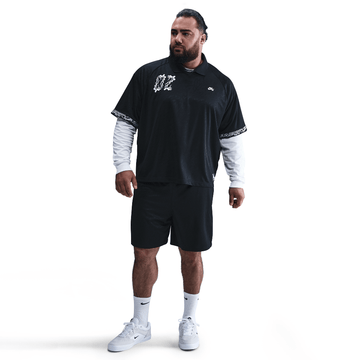 NIKE SB DRI-FIT JACQUARD SKATE TOP BLACK/BLACK/WHITE — Stock