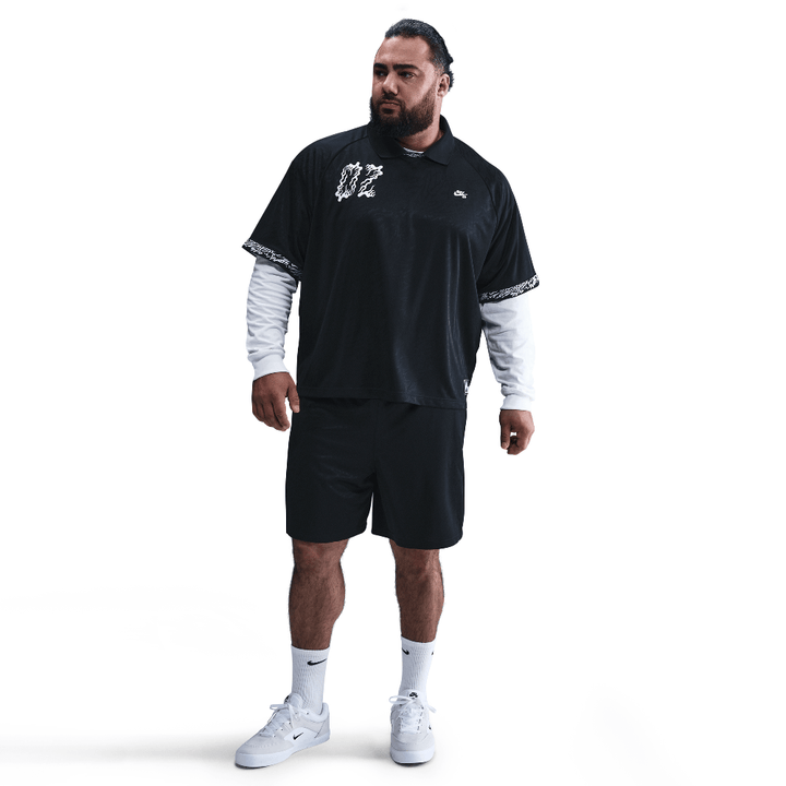 NIKE SB DRI-FIT JACQUARD SKATE TOP BLACK/BLACK/WHITE