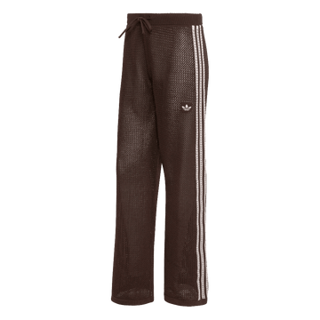 ADIDAS KNITTED CROCHET FIREBIRD TRACK PANTS AURORA COFFEE — Stock