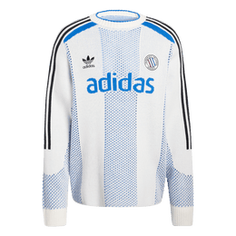 ADIDAS BLOKECORE LONGSLEEVE LIGHT WEIGHT PULLOVER WHITE BLUE