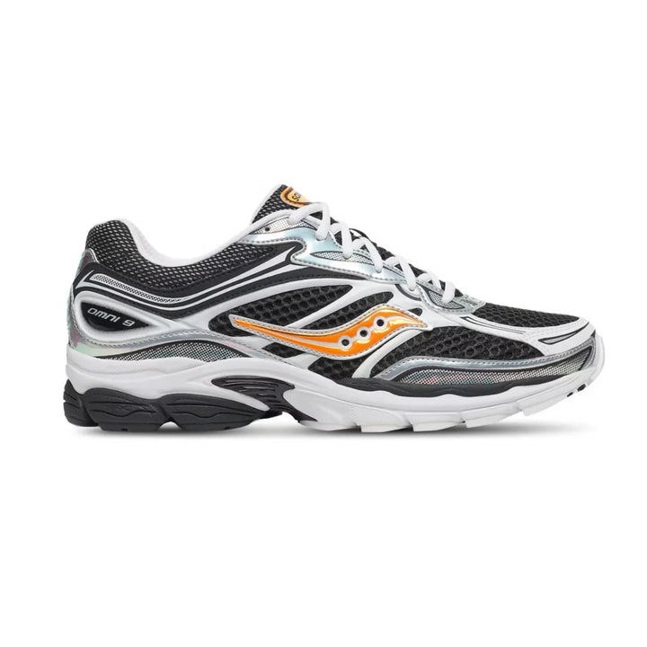 SAUCONY PROGRID OMNI 9 SPEED SHADES WHITE BLACK ORANGE