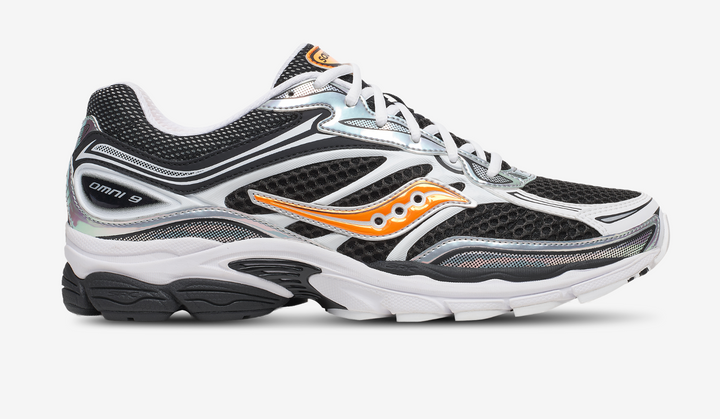 SAUCONY PROGRID OMNI 9 SPEED SHADES WHITE BLACK ORANGE