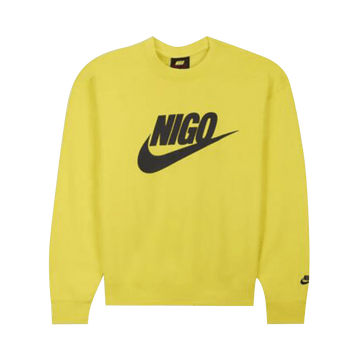 NIKE X NIGO NRG FLEECE CREW SWEATSHIRT YELLOW — Stock