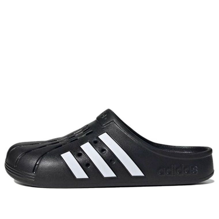 ADIDAS ADILETTE CLOGS CORE BLACK CLOUD WHITE