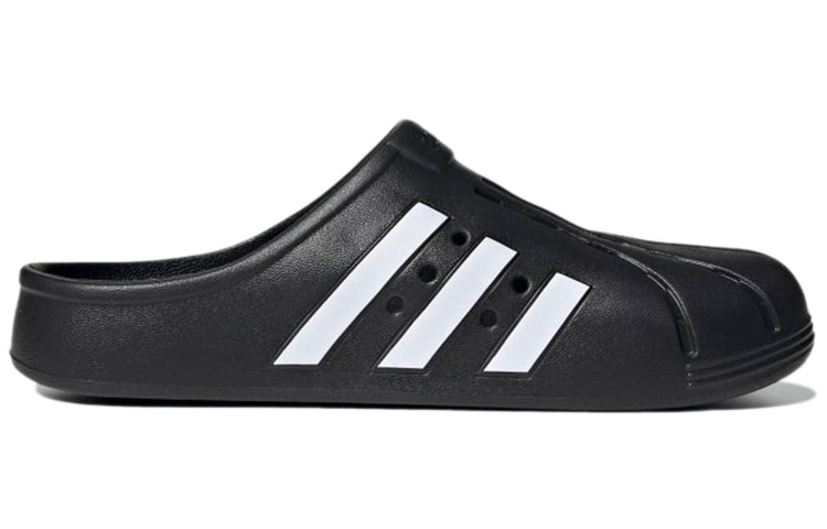 ADIDAS ADILETTE CLOGS CORE BLACK CLOUD WHITE