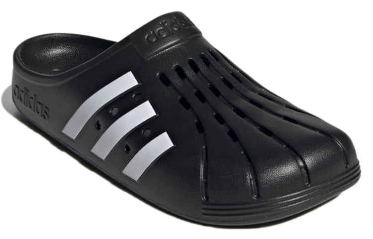 ADIDAS ADILETTE CLOGS CORE BLACK CLOUD WHITE