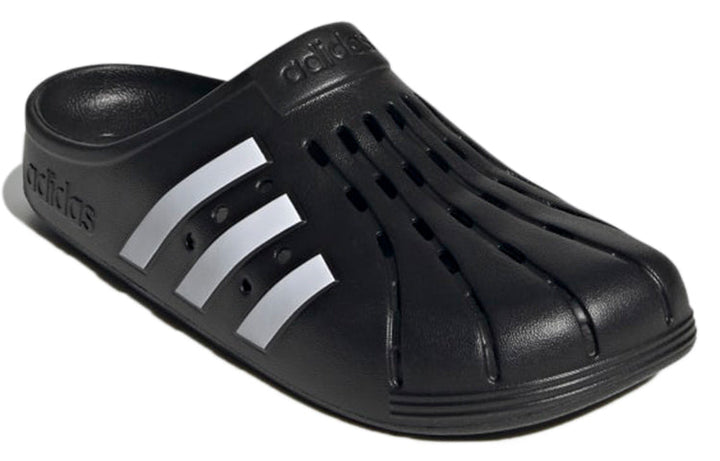 ADIDAS ADILETTE CLOGS CORE BLACK CLOUD WHITE