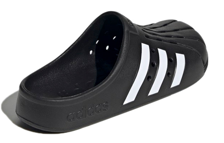 ADIDAS ADILETTE CLOGS CORE BLACK CLOUD WHITE