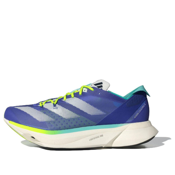 ADIDAS ADIZERO ADIOS PRO 3 COBALT BLUE ZERO METALIC LUCID LEMON WOMENS