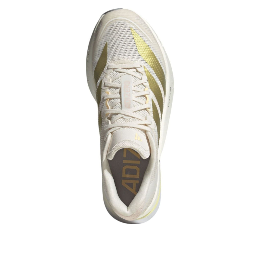 ADIDAS ADIZERO BOSTON 13 CHALK WHITE GOLD METALLIC ORANGE TINT WOMENS