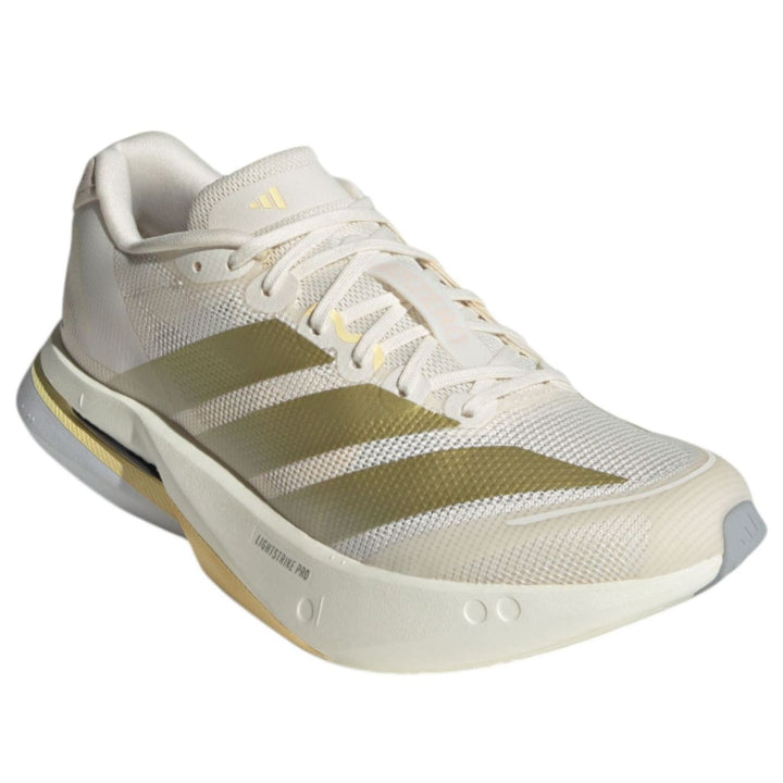 ADIDAS ADIZERO BOSTON 13 CHALK WHITE GOLD METALLIC ORANGE TINT WOMENS