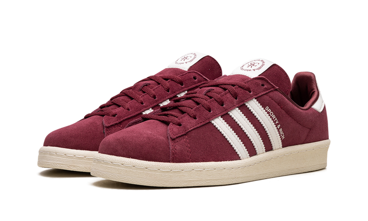 ADIDAS CAMPUS 80S X SPORTY &amp; RICH COLLEGIATE BURGUNDY