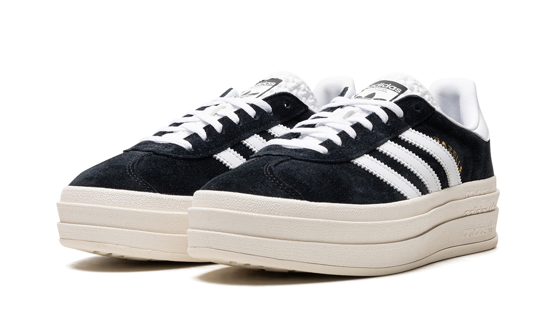 ADIDAS GAZELLE BOLD CORE BLACK WHITE (WOMEN&