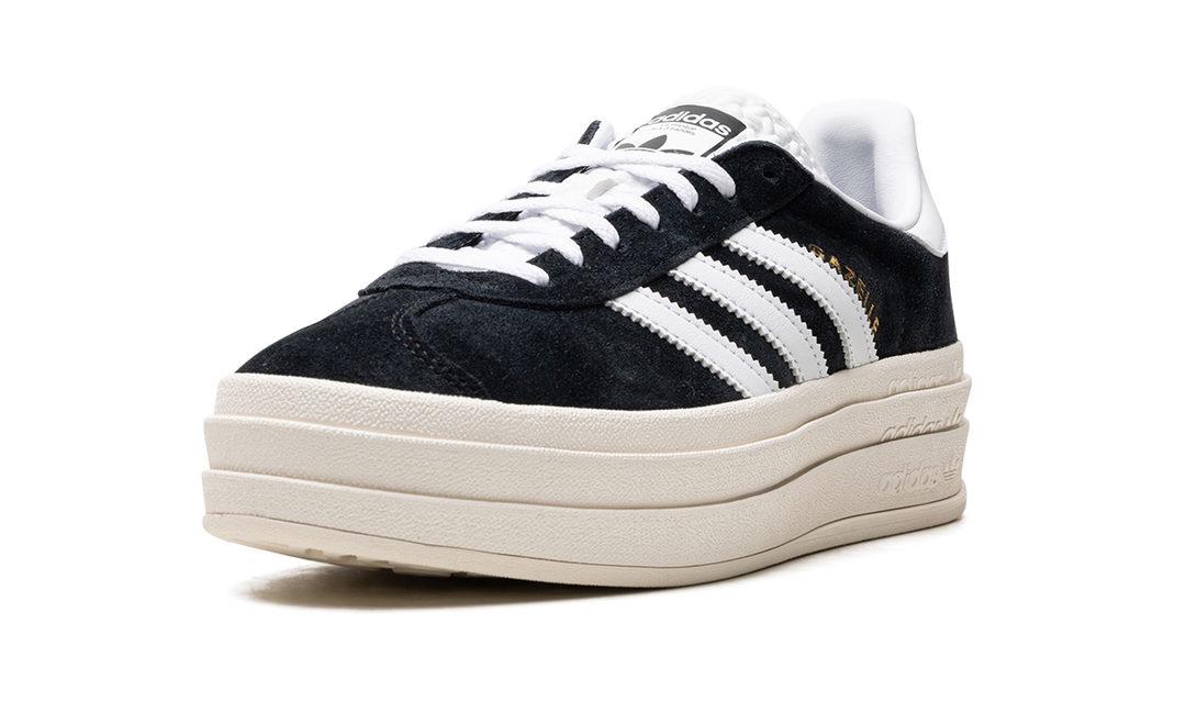 ADIDAS GAZELLE BOLD CORE BLACK WHITE (WOMEN&