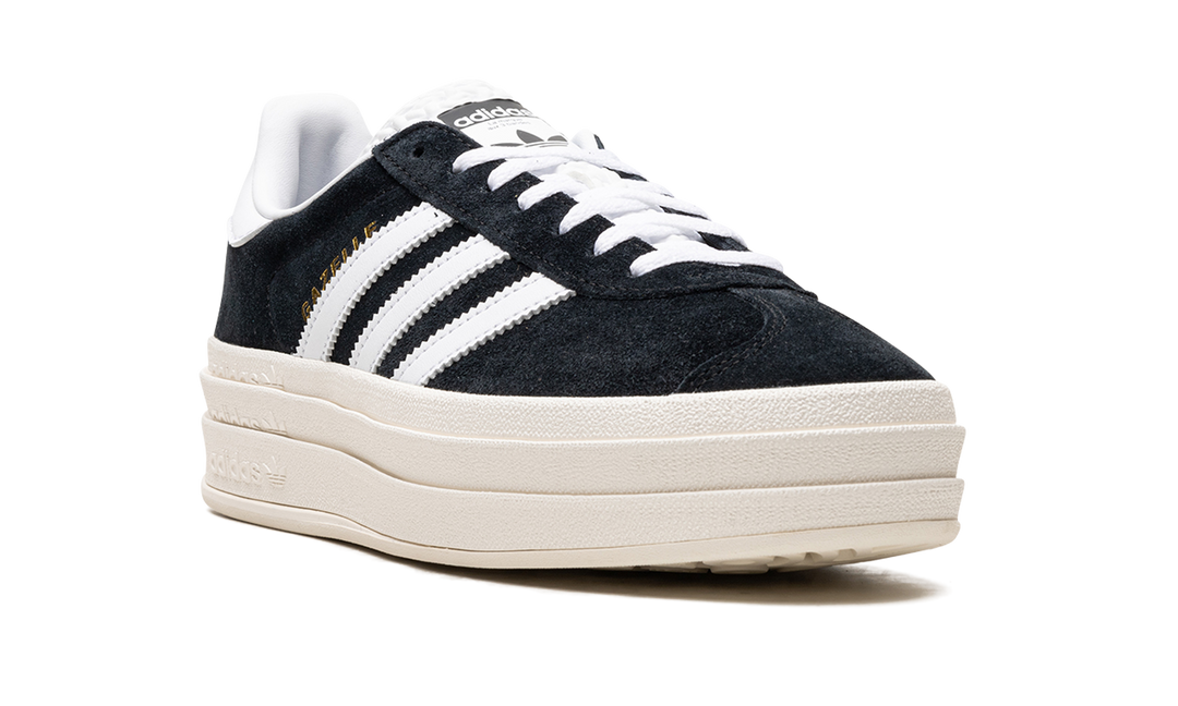ADIDAS GAZELLE BOLD CORE BLACK WHITE (WOMEN&