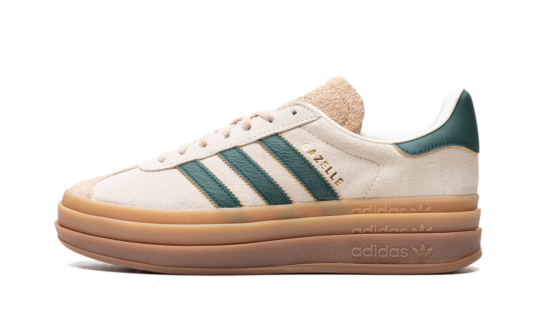 ADIDAS GAZELLE BOLD MAGIC BEIGE COLLEGIATE GREEN (WOMEN&