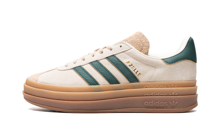 ADIDAS GAZELLE BOLD MAGIC BEIGE COLLEGIATE GREEN (WOMEN&
