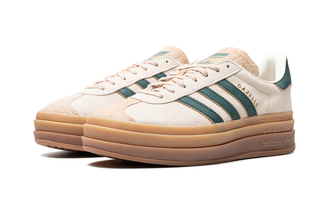 ADIDAS GAZELLE BOLD MAGIC BEIGE COLLEGIATE GREEN (WOMEN&