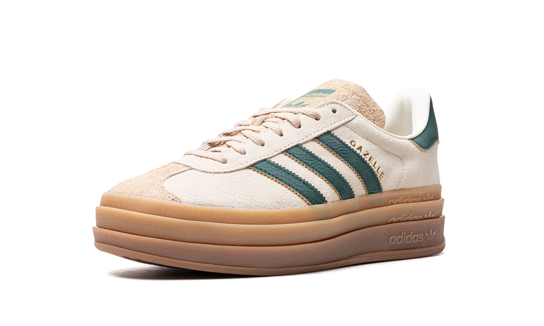 ADIDAS GAZELLE BOLD MAGIC BEIGE COLLEGIATE GREEN (WOMEN&