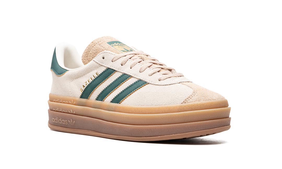 ADIDAS GAZELLE BOLD MAGIC BEIGE COLLEGIATE GREEN (WOMEN&