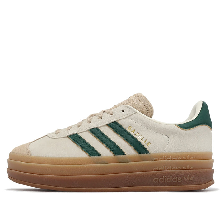 ADIDAS GAZELLE BOLD MAGIC BEIGE COLLEGIATE GREEN (WOMEN&