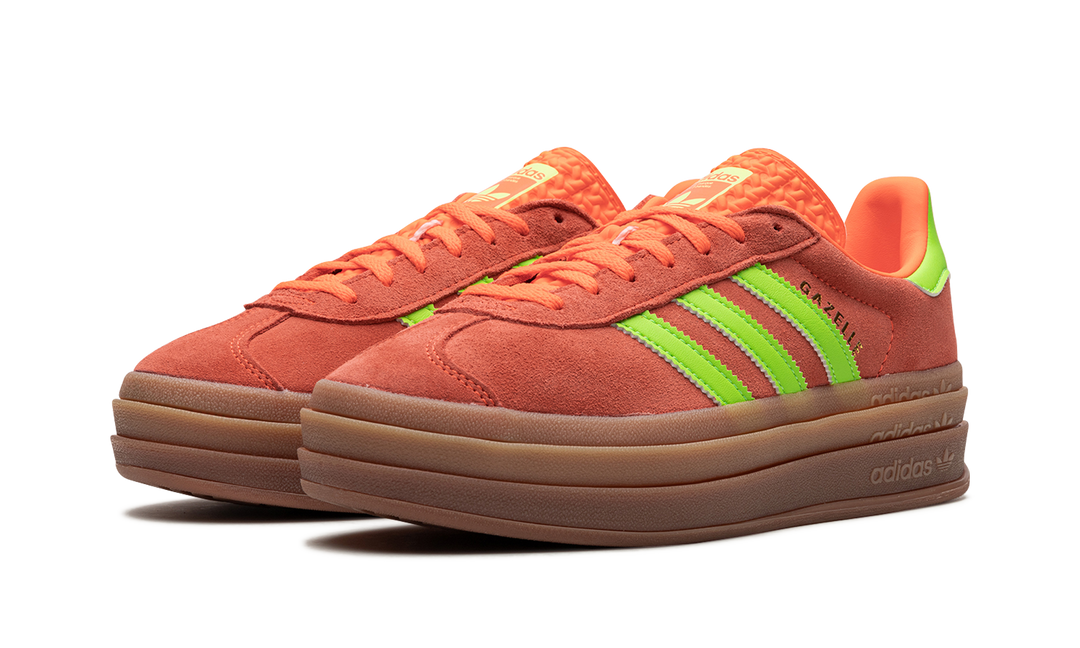 ADIDAS GAZELLE BOLD SOLAR ORANGE GREEN WOMENS
