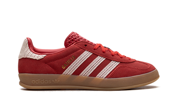 ADIDAS GAZELLE INDOOR BETTER SCARLET WONDER WHITE GUM (WOMEN'S) — Stock