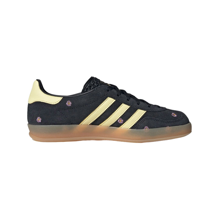 ADIDAS GAZELLE INDOOR CORE BLACK ALMOST YELLOW FLORAL WOMENS