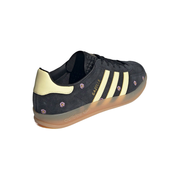 ADIDAS GAZELLE INDOOR CORE BLACK ALMOST YELLOW FLORAL WOMENS