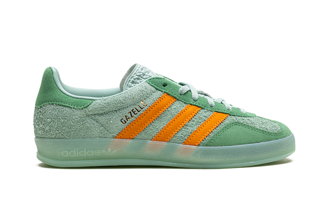 ADIDAS GAZELLE INDOOR HAZY GREEN CREW YELLOW WOMENS