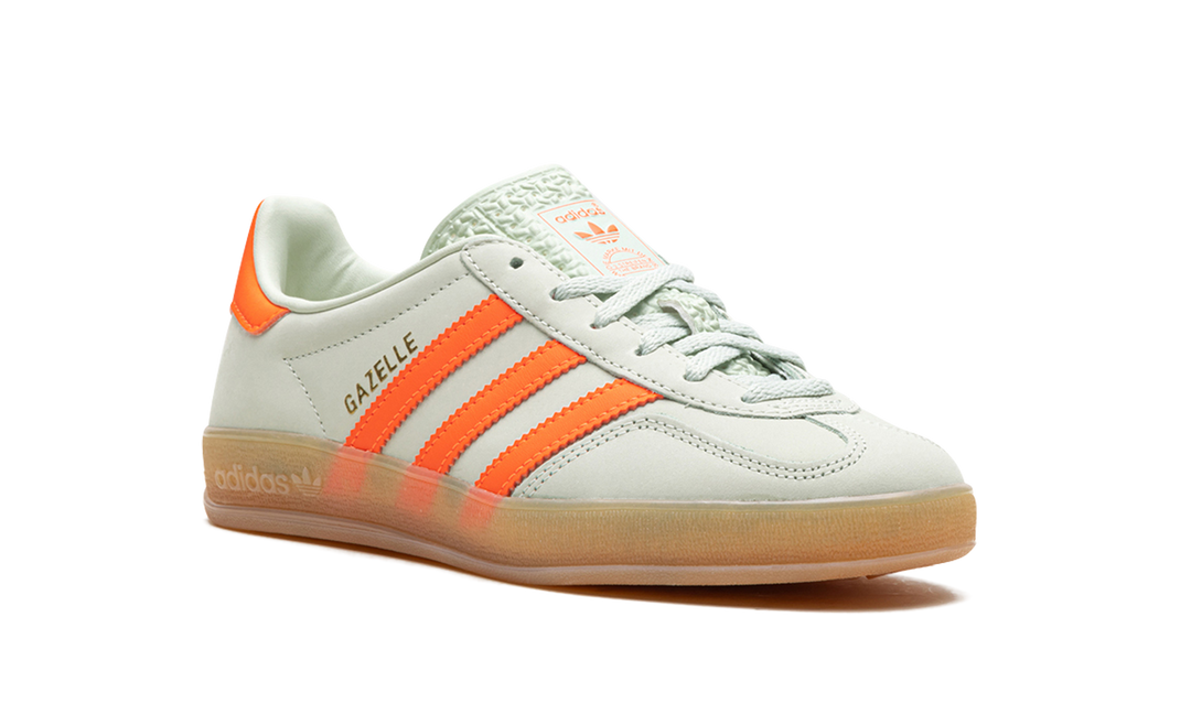 ADIDAS GAZELLE INDOOR LINEN GREEN SOLAR ORANGE