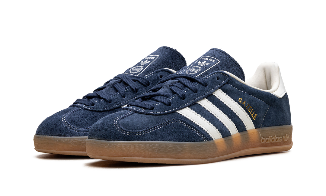ADIDAS GAZELLE INDOOR NIGHT INDIGO OFF WHITE GOLD METALLIC