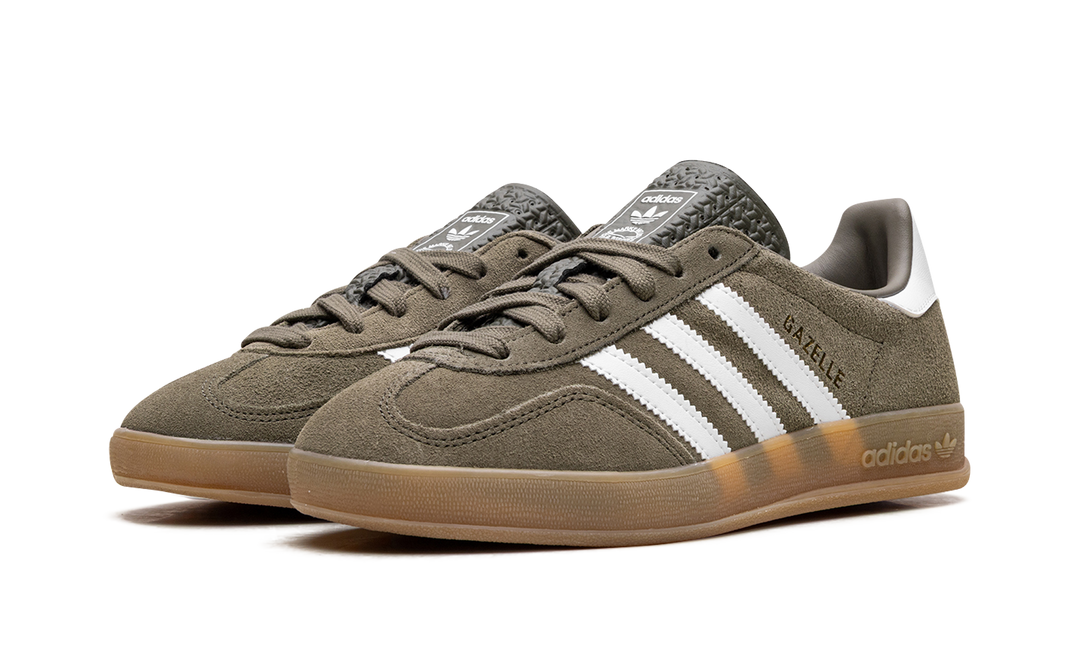 ADIDAS GAZELLE INDOOR OLIVE STRATA CLOUD WHITE GUM