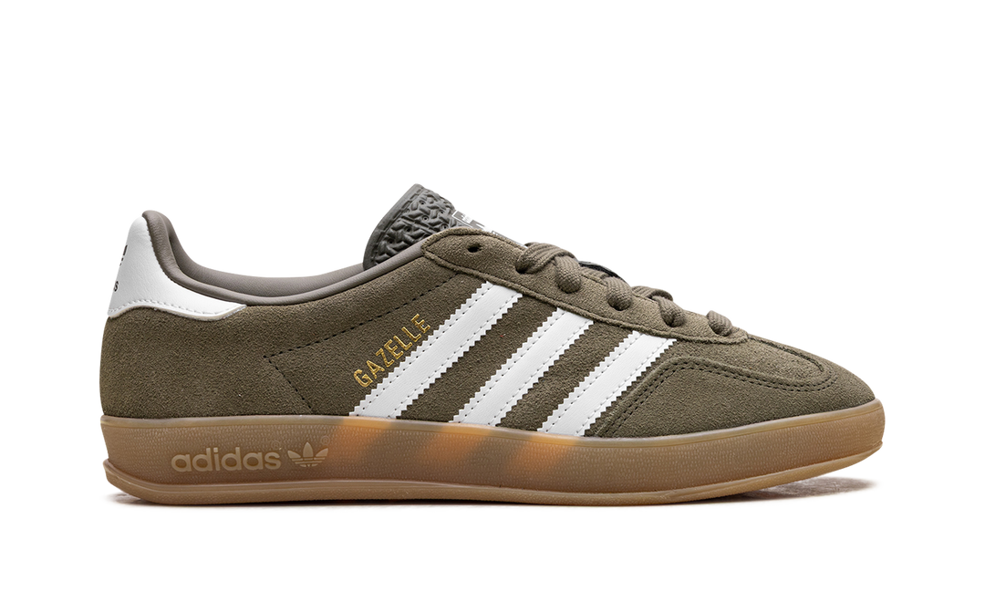 ADIDAS GAZELLE INDOOR OLIVE STRATA CLOUD WHITE GUM