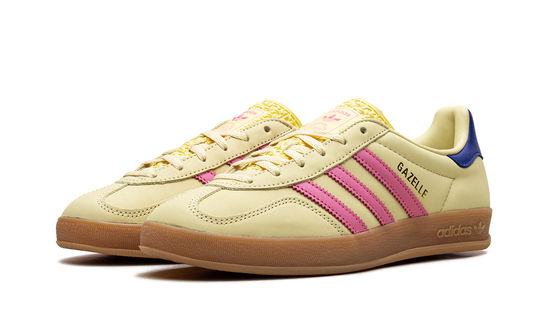 ADIDAS GAZELLE INDOOR POWDER YELLOW LUCID PINK ROYAL WOMENS