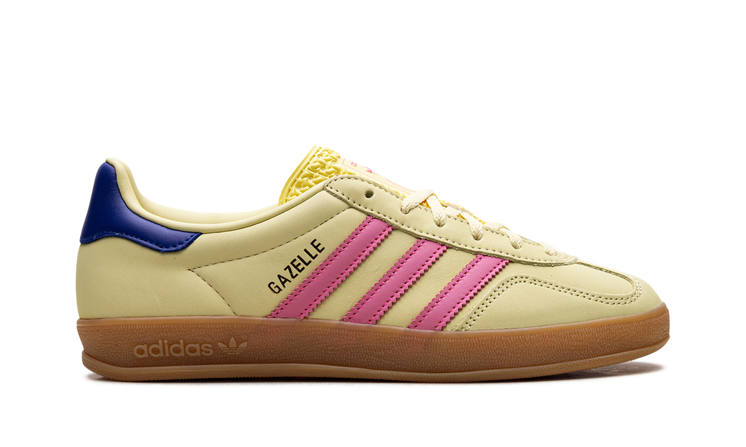 ADIDAS GAZELLE INDOOR POWDER YELLOW LUCID PINK ROYAL WOMENS