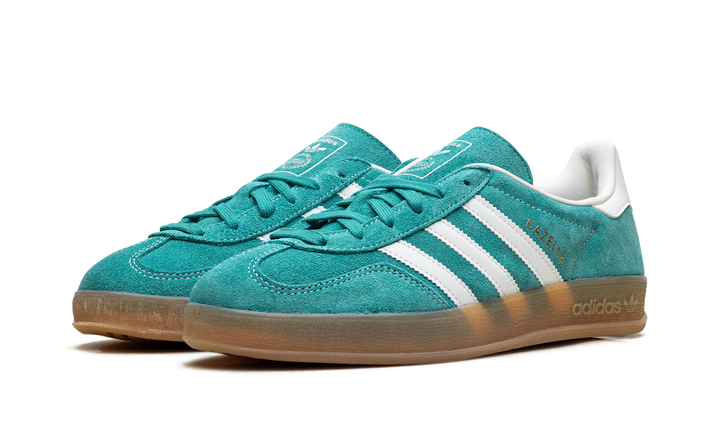 ADIDAS GAZELLE INDOOR PURE TEAL OFF WHITE GOLD METALLIC