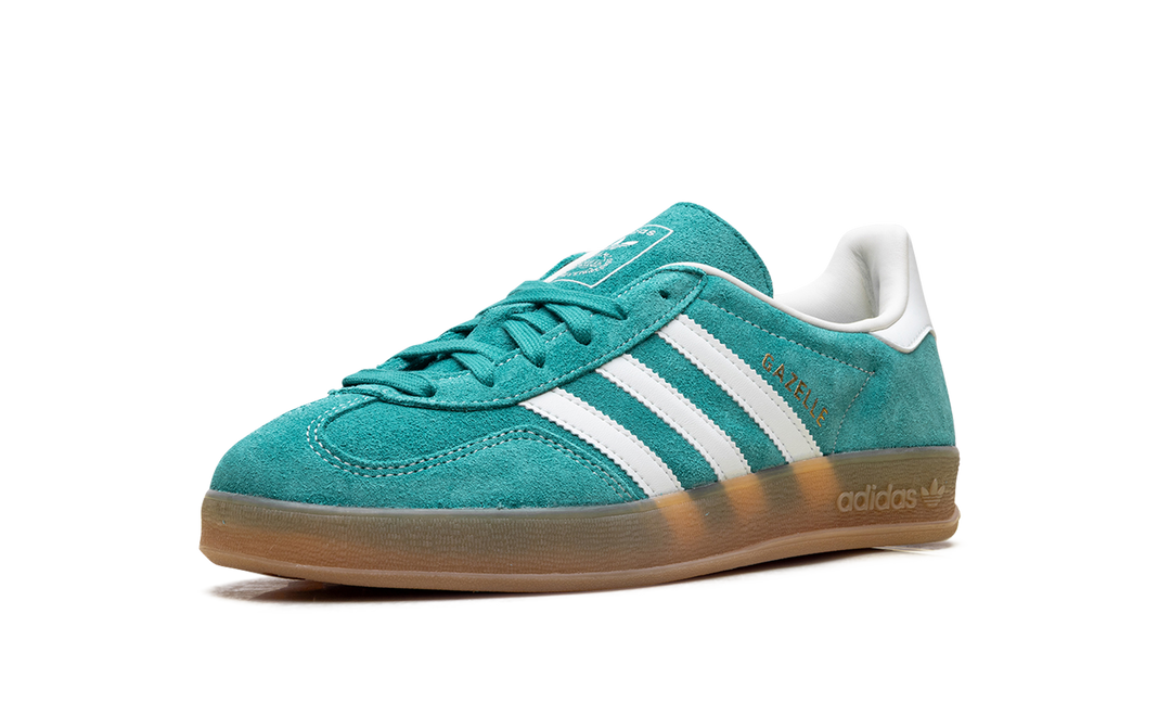 ADIDAS GAZELLE INDOOR PURE TEAL OFF WHITE GOLD METALLIC