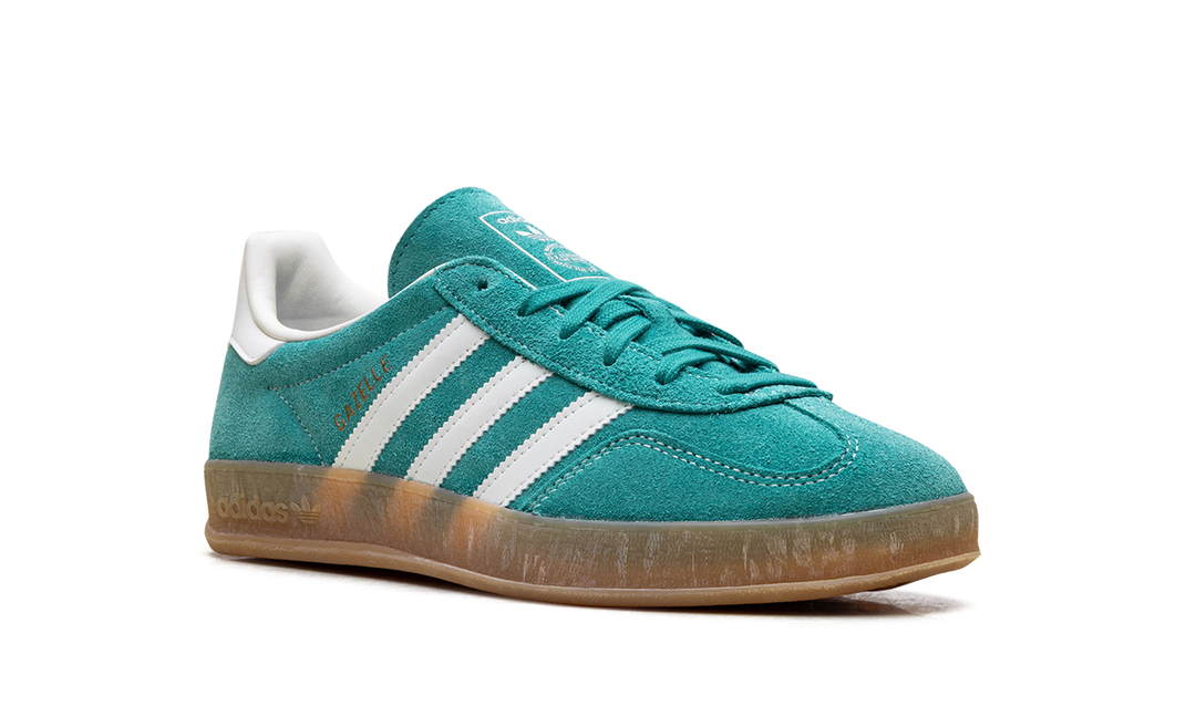 ADIDAS GAZELLE INDOOR PURE TEAL OFF WHITE GOLD METALLIC