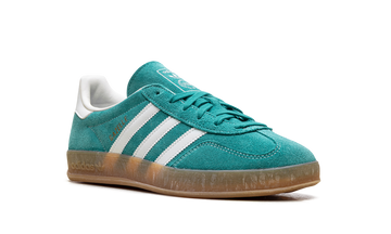 ADIDAS GAZELLE INDOOR PURE TEAL OFF WHITE GOLD METALLIC — Stock