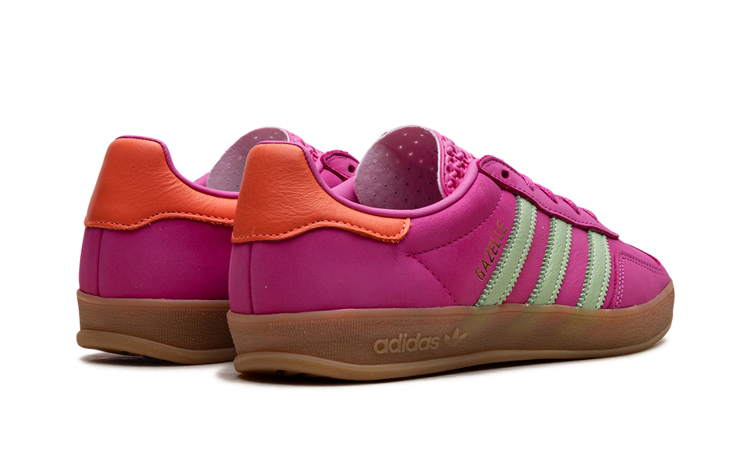 ADIDAS GAZELLE INDOOR SEMI LUCID FUCHSIA SEMI GREEN SPARK CORAL WOMENS