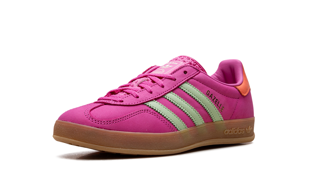 ADIDAS GAZELLE INDOOR SEMI LUCID FUCHSIA SEMI GREEN SPARK CORAL WOMENS