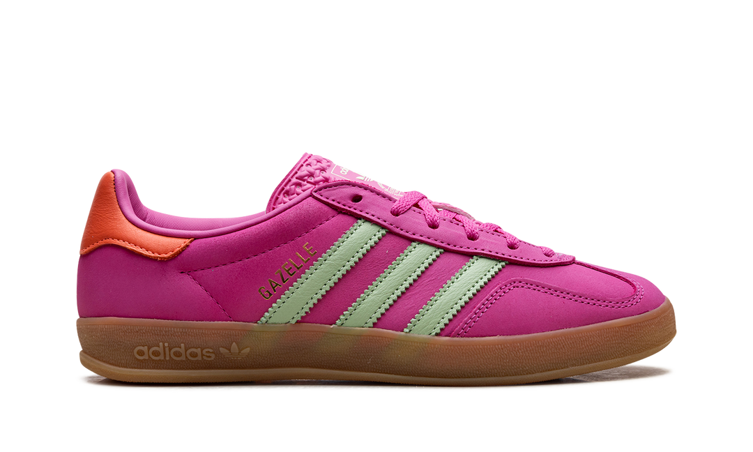 ADIDAS GAZELLE INDOOR SEMI LUCID FUCHSIA SEMI GREEN SPARK CORAL WOMENS