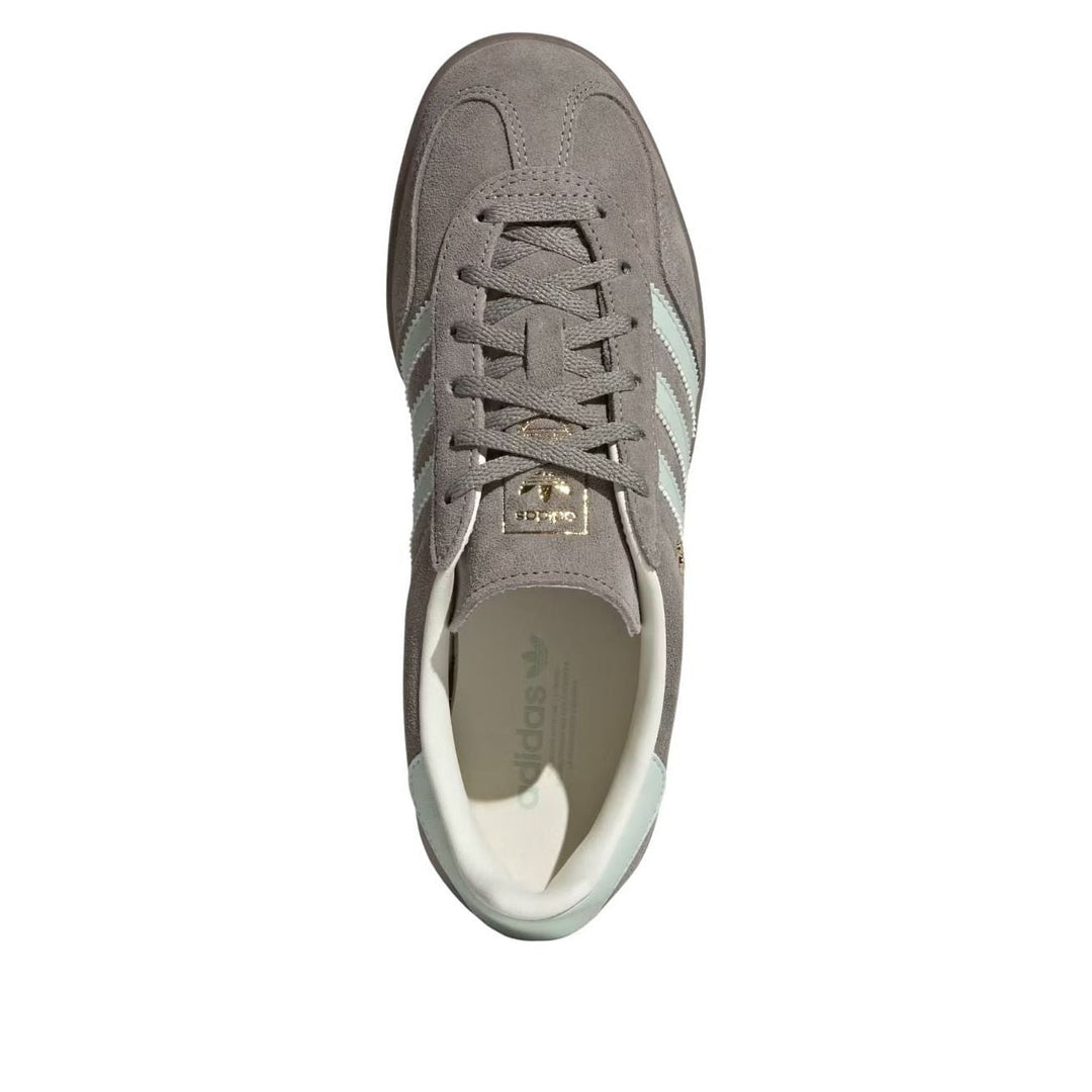 ADIDAS GAZELLE INDOOR SILVER PEBBLE LINEN GREEN WOMENS