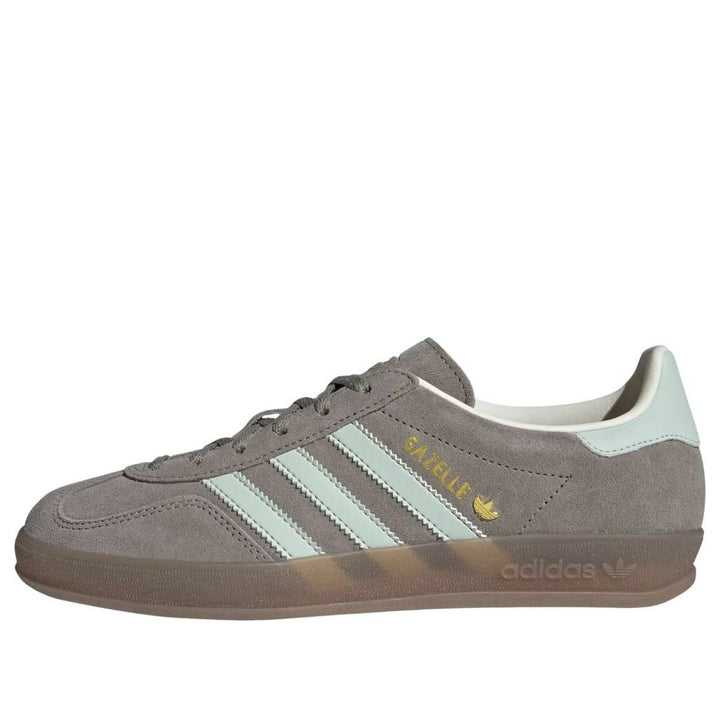 ADIDAS GAZELLE INDOOR SILVER PEBBLE LINEN GREEN WOMENS