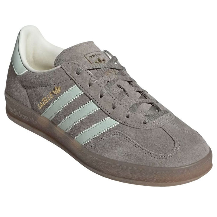 ADIDAS GAZELLE INDOOR SILVER PEBBLE LINEN GREEN WOMENS