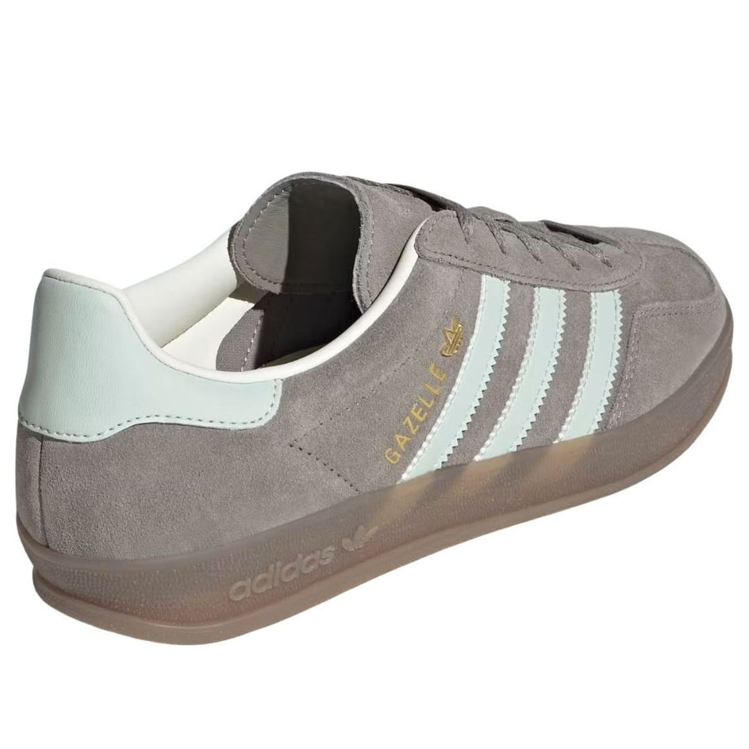ADIDAS GAZELLE INDOOR SILVER PEBBLE LINEN GREEN WOMENS