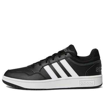 ADIDAS HOOPS 3.0 LOW BLACK WHITE STRIPES — Stock
