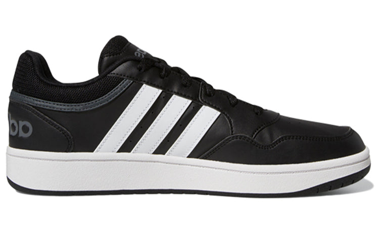 ADIDAS HOOPS 3.0 LOW BLACK WHITE STRIPES