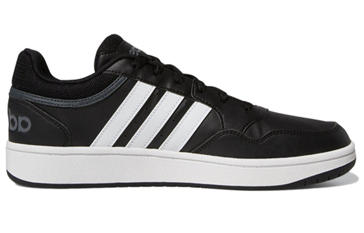 ADIDAS HOOPS 3.0 LOW BLACK WHITE STRIPES